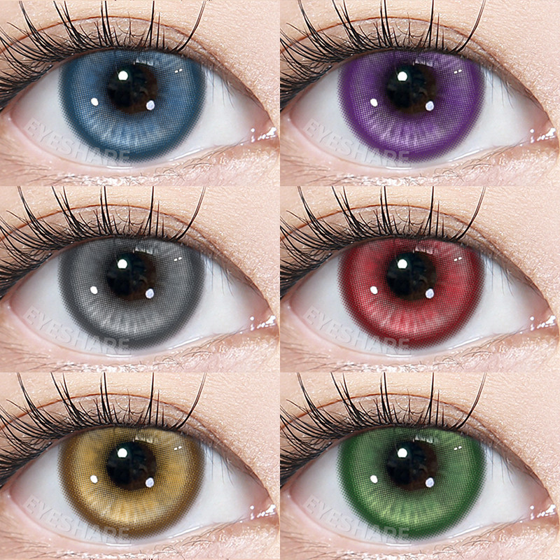 LensFine คอนแทคเลนส์สีน่ารัก ขายดีที่สุด อายุการใช้งาน 1 ปี Star Grey/red Eyes พร้อมกล่อง