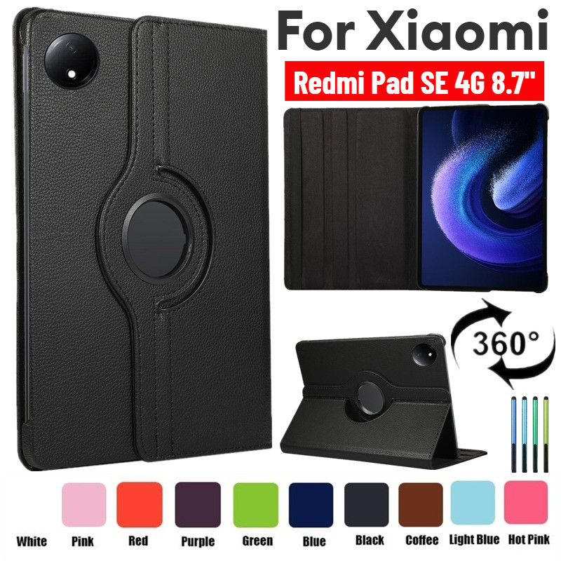 สําหรับ Xiaomi Redmi Pad SE 4G 8.7 นิ้ว 2024 360 หมุนฝาครอบกันกระแทก Slim Flip หนัง