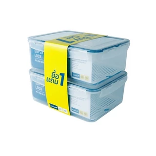 GlobalHouse SUPER LOCK กล่องอาหาร 5500 มล. 6817-2 Pack 1GET1 สีขาว สินค้าของแท้คุณภาพดี