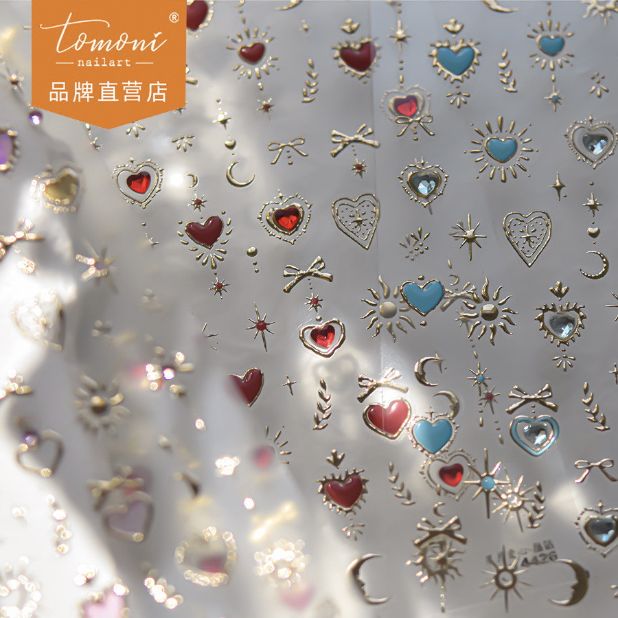 [Meow.sensei] Tomoni สติกเกอร์ติดเล็บคริสตัลเพ้นท์เล็บ INS เคสมือถือสุดฮอตสำหรับหนังสือสีแดงเล็กๆน้อยๆสติกเกอร์ติดเล็บเด็กสติกเกอร์ติดดาวดวงจันทร์ลายผีเสื้อ