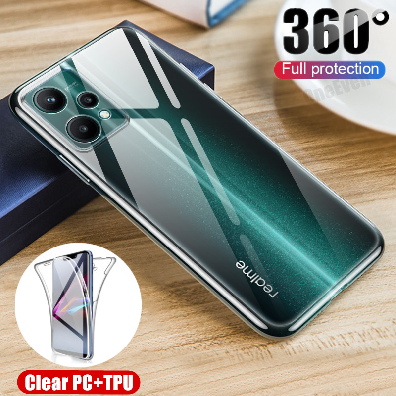 พร้อมตัวป้องกันหน้าจอfor Realme 9 Pro Plus Realme 9 Pro+ RMX3392 RMX3393 Slim Fit โปร่งใส 360° Protection Hard PC+TPU Case Crystal Clear Anti-yellowing Cover