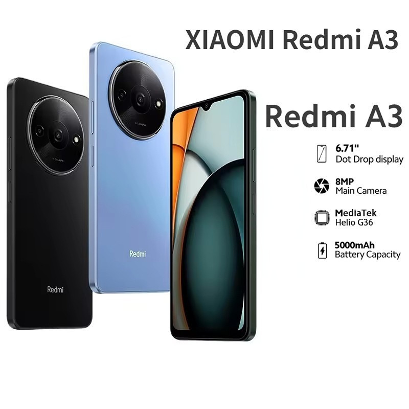 มือถือรุ่นใหม่Redmi A3 ลื่นจอใหญ่6.71นิ้วแบต5000แอมป์ แรม6+รอม128GPS | Glonass | Galileo | Beidou