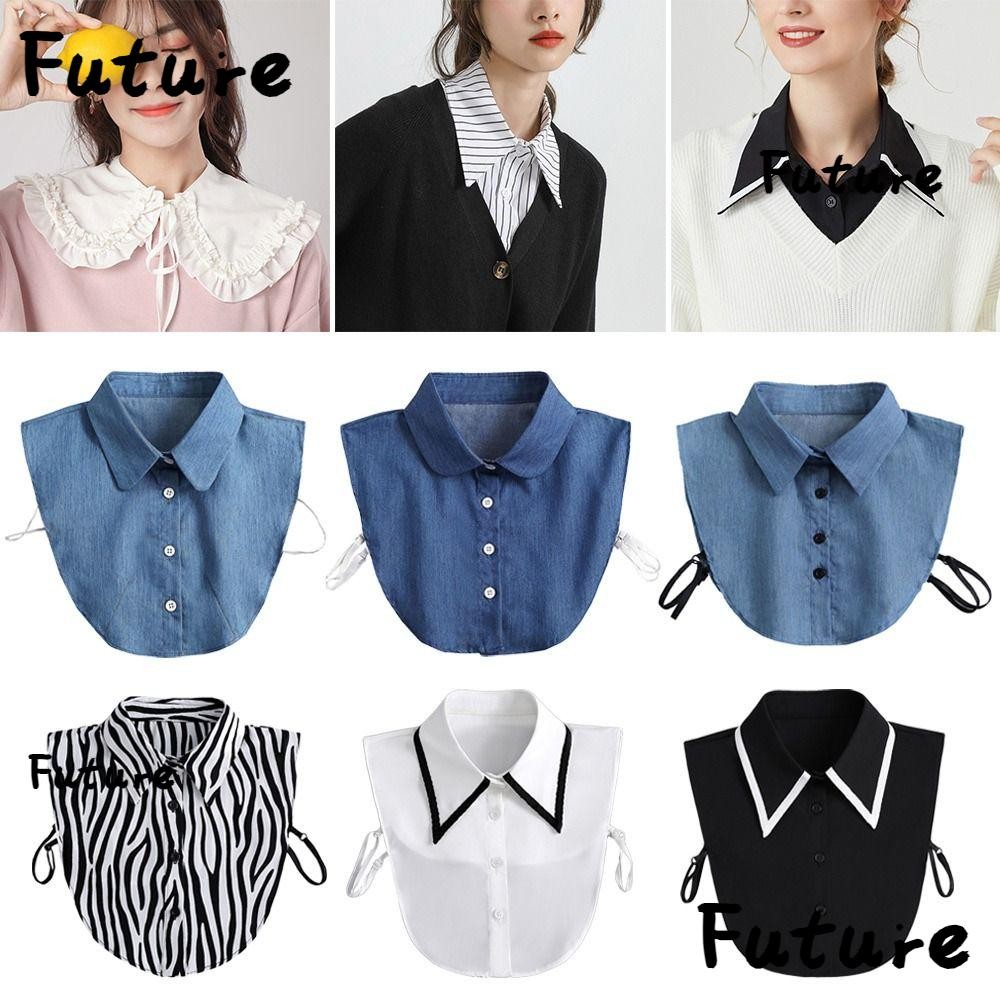 อนาคตเสื้อปกปลอมผู้หญิงคลาสสิกผ้าฝ้ายเสื้อปกเท็จ