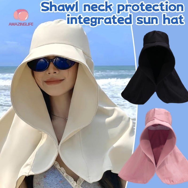 แฟชั่น Elegant ฤดูร้อนผู้หญิง Glacier หมวกป้องกันรังสียูวี-ผ้าคลุมไหล่ขนาดใหญ่ป้องกันแสงแดดหมวกชายหาดเดินป่าตั้งแคมป์หมวกผมหางม้า