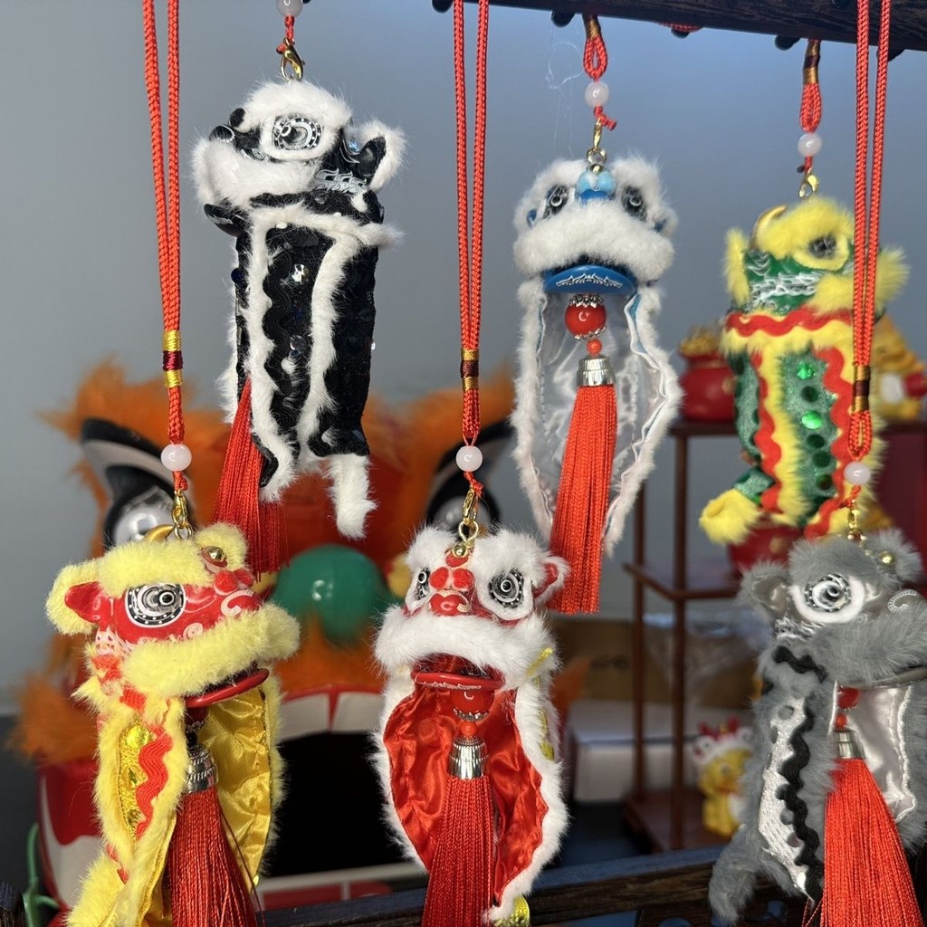 Lion Dance คอนโซลกลางรถ Lion Dance เครื่องประดับจี้จี้ diy Lion Head ของขวัญอินเทรนด์แห่งชาติ Lucky WH240909