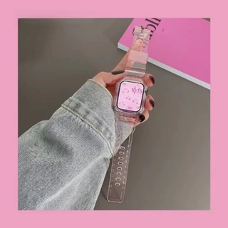 สายโปร่งใสพร้อมเคสสําหรับ แอปเปิล ดู ชุด 11 10 9 8 7 6 กับ 5 4 พิเศษ3/2 สําหรับ ฉันดู สายคล้อง 46/42/41/40 มม.44 มม.45 มม.38 มม.สามารถสา