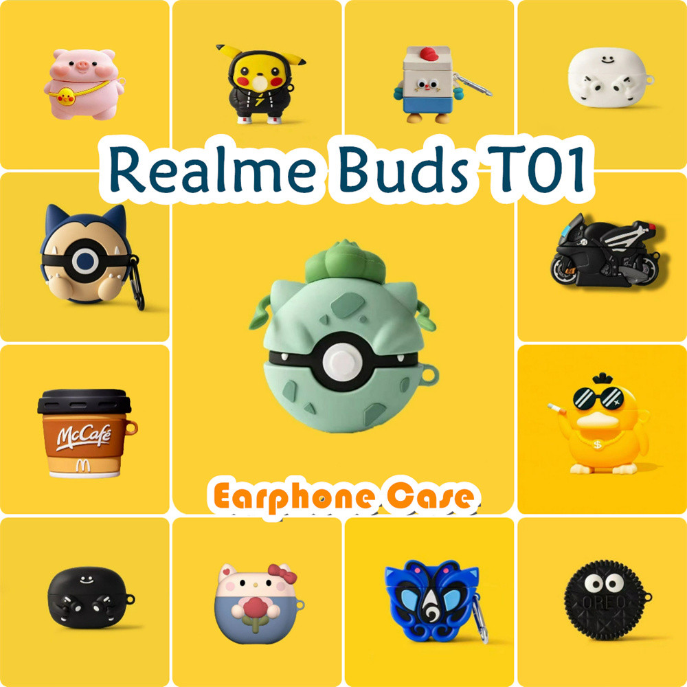 READY STOCK!นําไปใช้กับ Realme Buds T01 เคส Case เคสหูฟัง การ์ตูนซอก ซิลิโคนนุ่ม เคส เคสหูฟัง NO.3