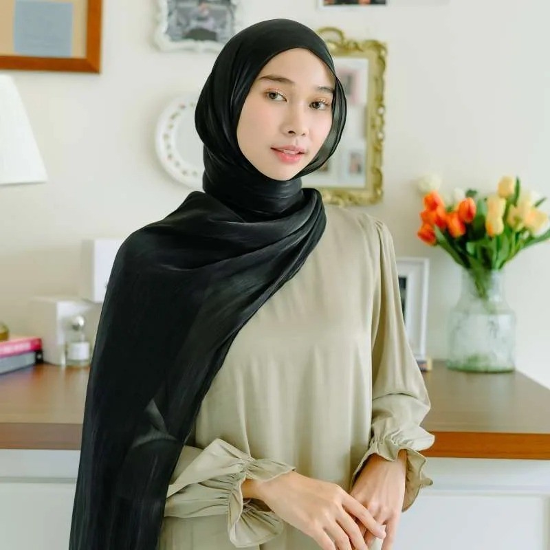 SHAWL SHIMMER SILK BLACK