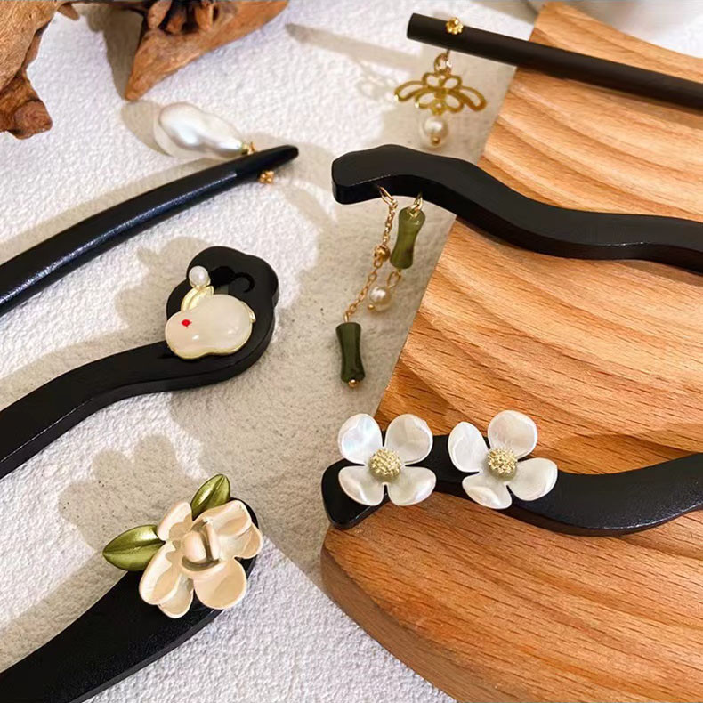 เครื่องประดับผมเกาหลีพู่ไม้ High-end Hairpin Hanfu อุปกรณ์เสริม