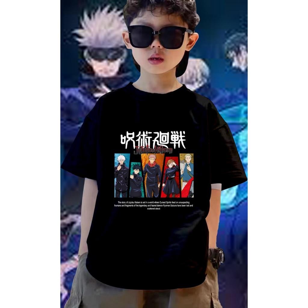 (จัดส่งตลอด 24 ชั่วโมง)เสื้อยืดผ้าฝ้ายพรีเมี่ยม เสื้อยืดผ้าฝ้ายJUJUTSU KAISEN Satoru Gojo Yuji Itadori Nobara Kugisaki