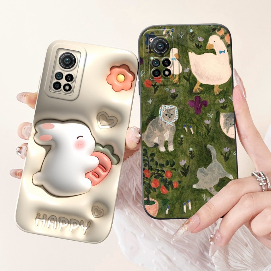 สําหรับ Xiaomi Mi 10T Pro กรณีกระต่ายน่ารักการ์ตูนป้องกันซิลิโคนนุ่มปกหลังสําหรับ Xiaomi Mi 10T Mi10T 10TPro ปลอก