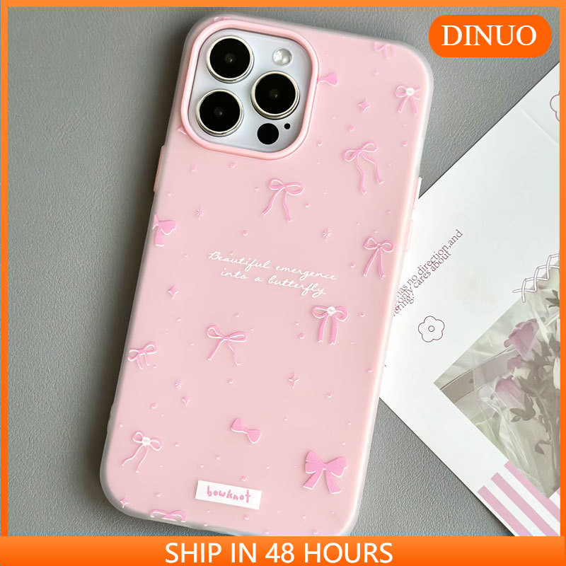 โบว์ผิวรู้สึกเคสโทรศัพท์เยลลี่เหมาะสําหรับ iphone16/15/14promax/13/12/11/XR/XS/X/XSMAX-DINUO