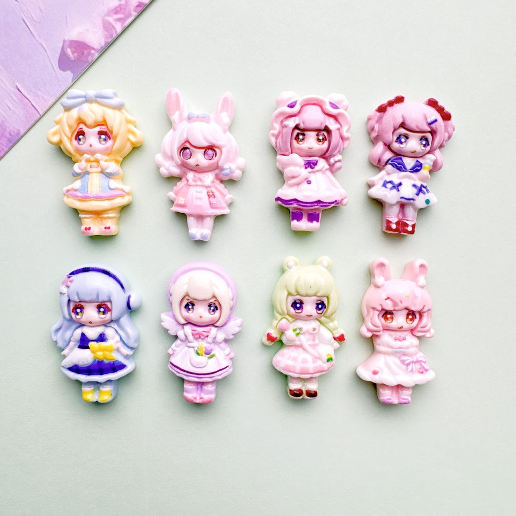 10ชิ้นน่ารักการ์ตูนสาวเรซิ่นเสน่ห์สําหรับ ทําเอง (1-201)