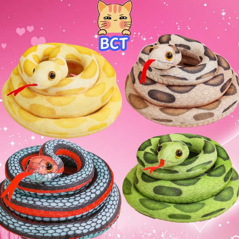 Bct Python ของเล่นตุ๊กตา, หมอนงูจําลองน่ารัก, ตุ๊กตาสัตว์ยัดไส้นุ่มสําหรับวันเกิดเด็ก, ของตกแต่งบ้าน, ของขวัญคริสต์มาส