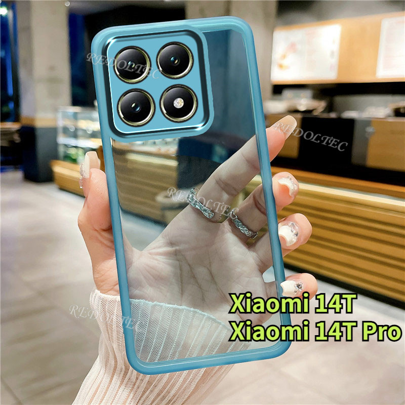 เคส Xiaomi 14T 14T Pro 5G 2024 ใหม่สีบริสุทธิ์บางปลอกใส Xiaomi Mi 14T 14TPro กันกระแทกฝาครอบโทรศัพท์ใสนุ่มพร้อมตัวป้องกันกล้องเลนส์เต็ม
