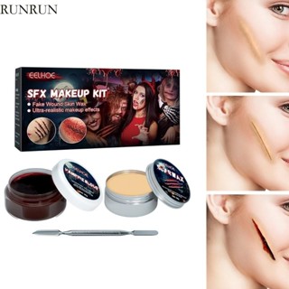 Runny ชุดแต่งหน้า SFX ฮาโลวีน Fake-Wound Scar-Wax ไม้พายเจลป…