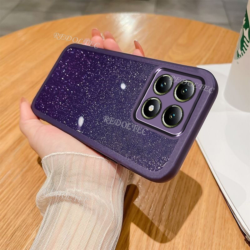 กรณี Xiaomi 14T 14T Pro 5G 2024 Luxury Glitter ปลอก Xiaomi Mi 14T 14TPro Gradient Bling โปร่งใสซิลิโคนใสฝาครอบเลนส์ป้องกัน