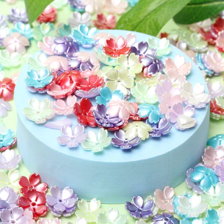 ลูกปัดอะคริลิค รูปดอกไม้ ดอกซากุระ สําหรับทําเครื่องประดับ DIY จํานวน 40 ชิ้น