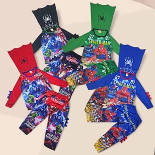 ชุดฮีโร่เด็ก มีปีก ผ้ามัน ลายการ์ตูน ไซส์จัมโบ้ สำหรับเด็ก 3…