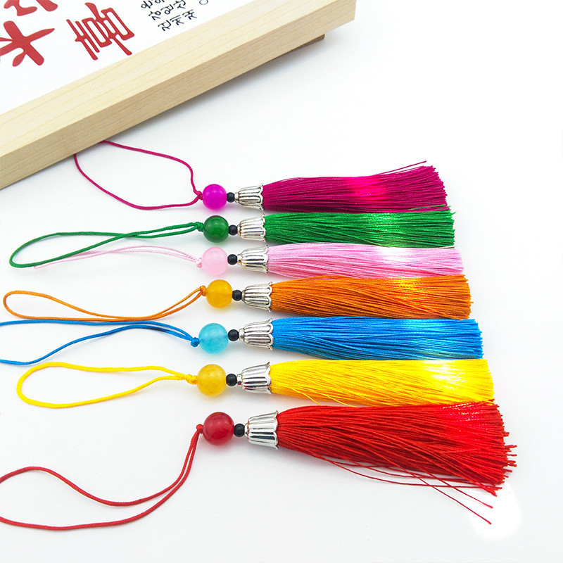 หมวกเงินทิเบตพร้อมลูกปัดพู่โบว์จีนขนาดเล็ก hair DIY วัสดุแฮนด์เมดที่คั่นหนังสือ Hailing hair hair sเวตเตอร์โซ่เครื่องประดับ