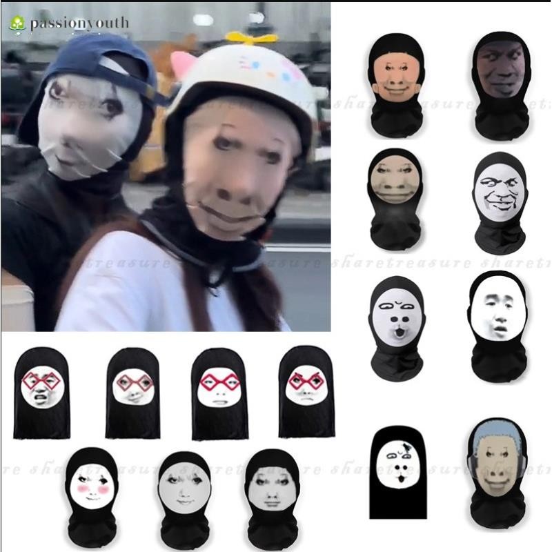 3d ไม่มีรอยต่อตลก Emojis หน้ากากขี่ฝุ่นหัวครีมกันแดด Headwear Balaclava Full Face ตาข่ายเล่นตลกคนรัก