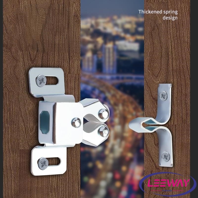 Leeway【มีสินค้าในสต๊อก】 กลอนล็อคประตูตู้ ลูกกลิ้งคู่ อุปกรณ์สลักสลักฮาร์ดแวร์ ตัวล็อกล้อเลื่อน cabinet lock ราคา ถูกที่สุด ดีลบีเคเค รูปภาพหลัก
