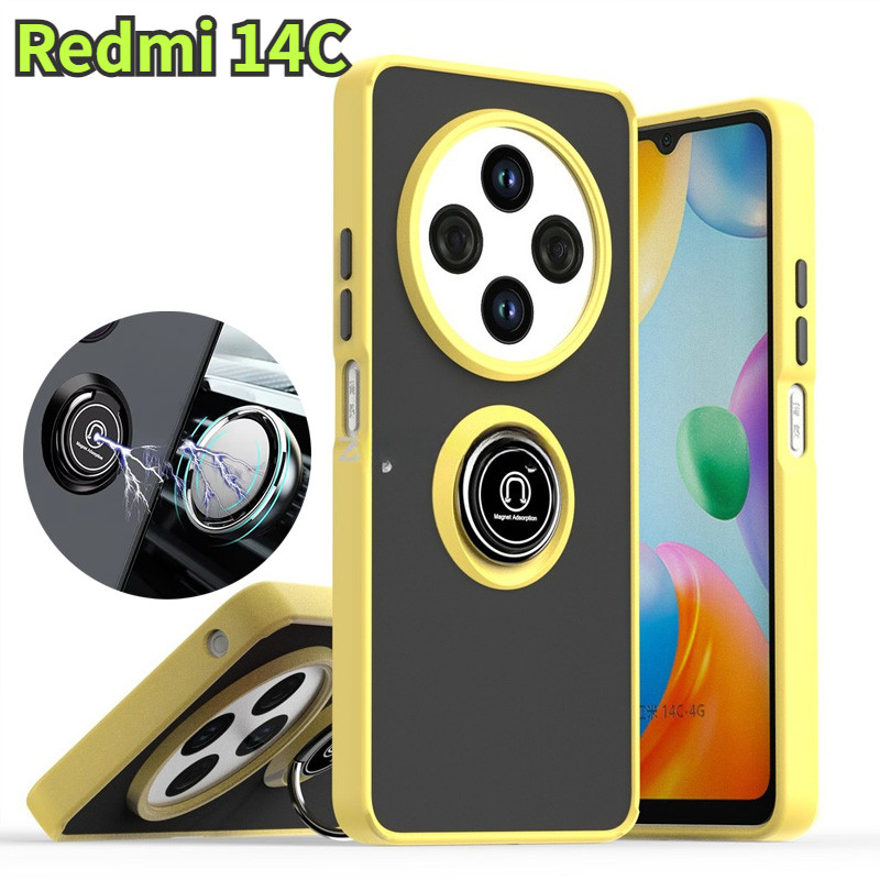 ปลอกสําหรับ Redmi 14C POCO C75 4G 2024 โทรศัพท์กันกระแทกผู้ถือแม่เหล็กสําหรับ Redmi14C 14 C XiaomiPOCOC75 C 75 Bracket Hard กลับกรณี