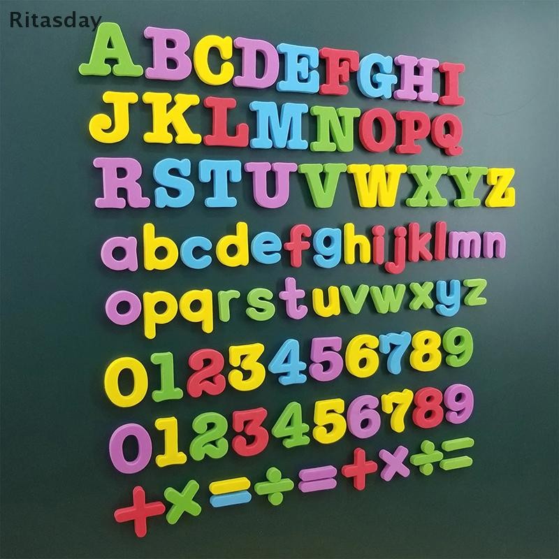 Ritasday แม่เหล็กตัวอักษรตัวเลขตัวอักษร ABC 123 แม่เหล็กตู้เย็นแม่เหล็กการศึกษาก่อนวัยเรียนการเรียนรู้ชุด Uppercase Lowercase คณิตศาสตร์ใหม่