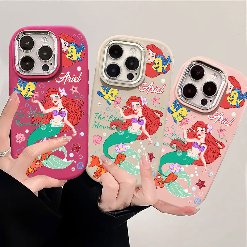 ส่งจากไทย การ์ตูนเจ้าหญิงเง เคส IPhone 16 11 13 14 15Pro Max XR 13 12 Pro พสัส 7 8 Plus SE X Xs Max Metal Lens Casing