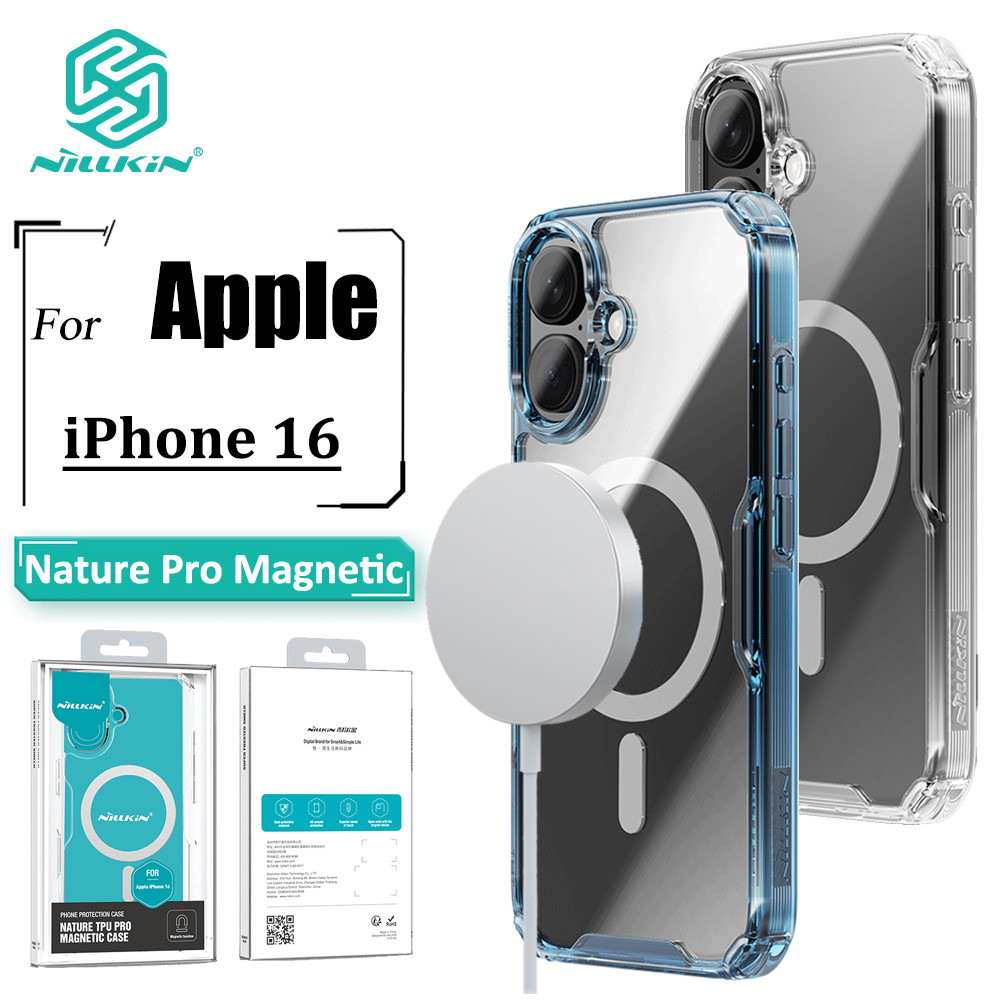 เคส Nillkin Nature Pro สําหรับ iPhone 16 เคสแม่เหล็กบางเฉียบหรูหรานุ่ม TPU ถุงลมนิรภัยโปร่งใสกันกระแทกฝาหลัง