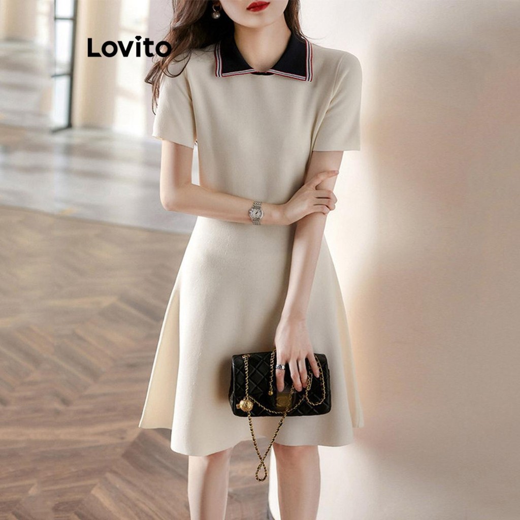 Lovito ชุดลำลอง บล็อกสี ธรรมดาสำหรับผู้หญิง LNE75576
