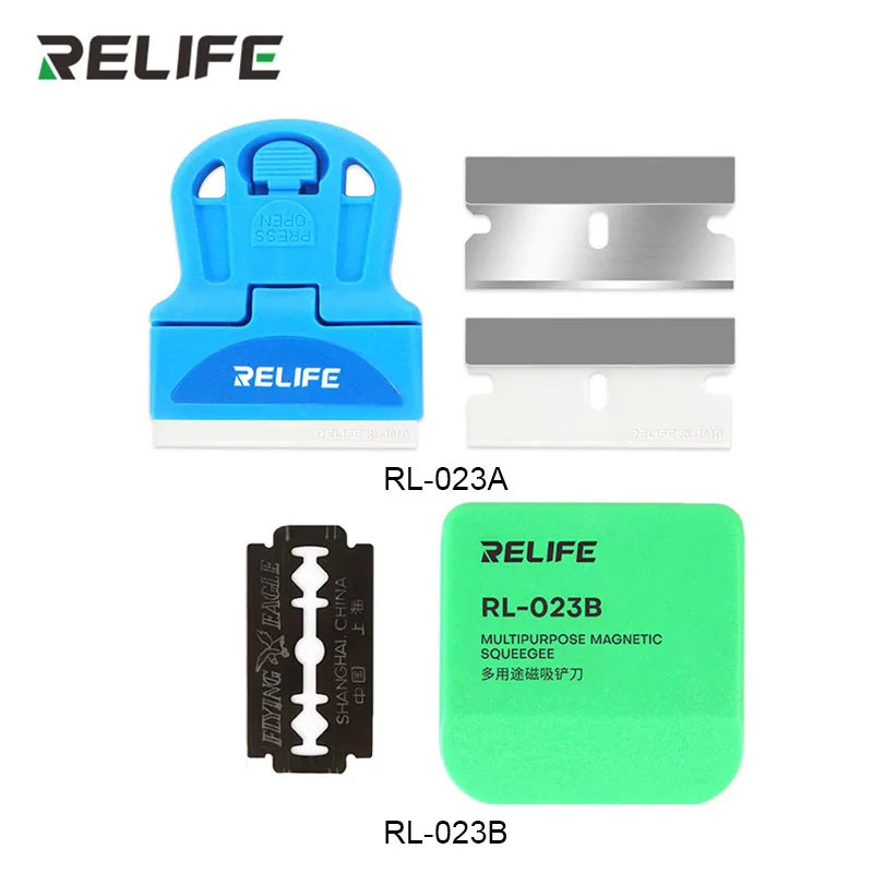 RELIFE RL-023B RL-023A ใบมีดกําจัดกาวอเนกประสงค์สําหรับซ่อมโทรศัพท์มือถือความแข็งสูงหน้าจอ LCD กรอบใ