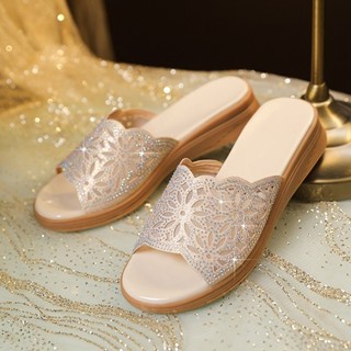 สวมใส่ด้านนอกสไตล์ใหม่วัยกลางคนผู้สูงอายุผู้หญิง Rhinestone …