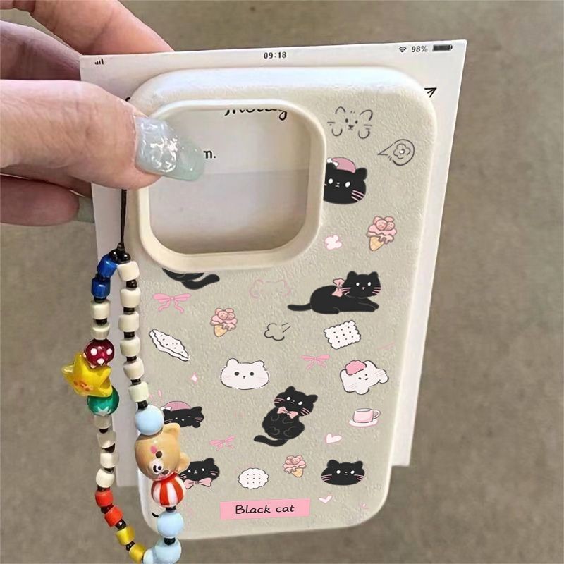 Coffee Black-Faced Cat เหมาะสําหรับ iPhone 7/8/11/12/13/14/15 Pro Max, 7Plus/8Plus/11Pro/13Pro/X/XR/