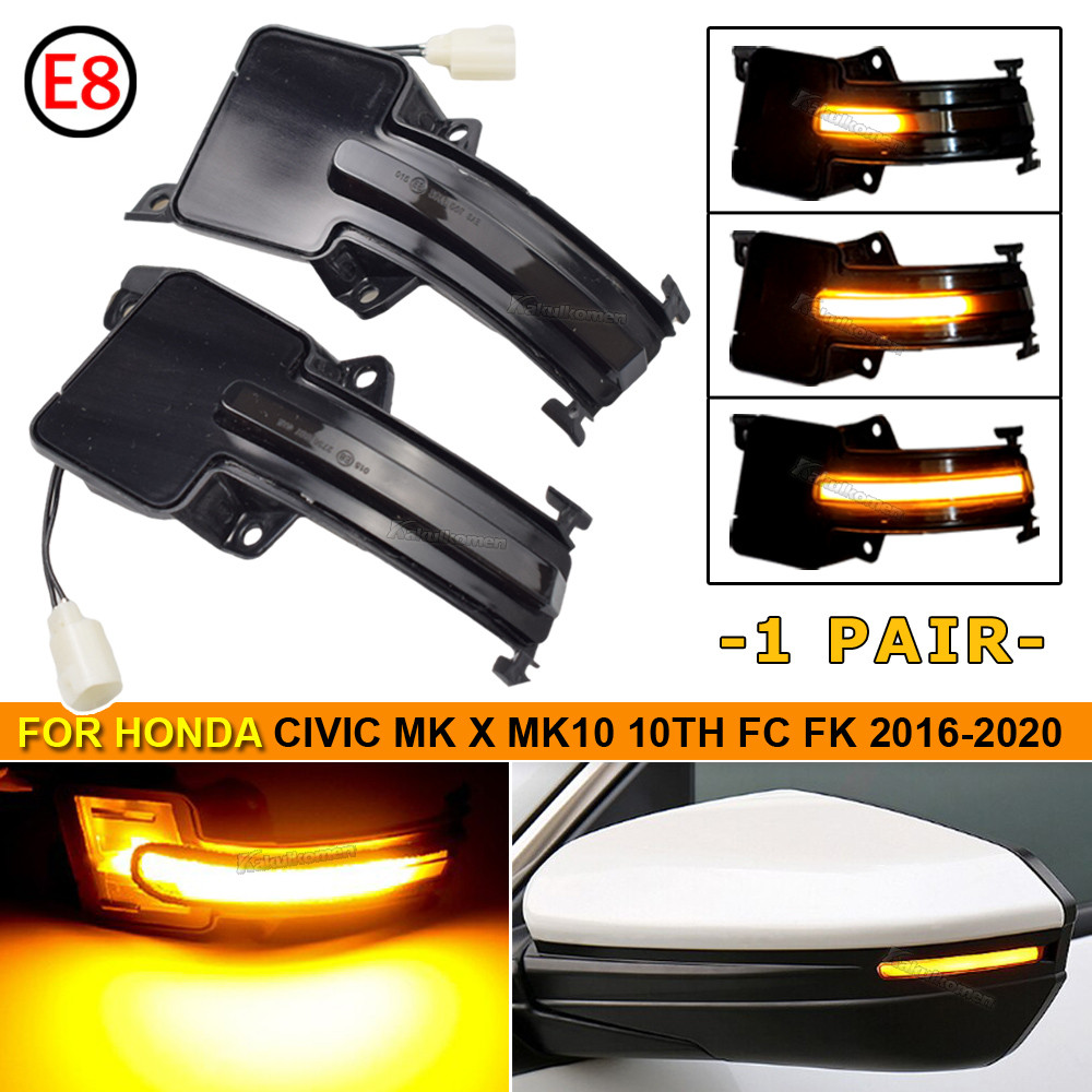 Led Side Wing กระจกมองหลังลําดับแบบไดนามิก Blinker ไฟเลี้ยวสําหรับ Honda Civic MK X MK10 10th FC FK 2016 2017-2020
