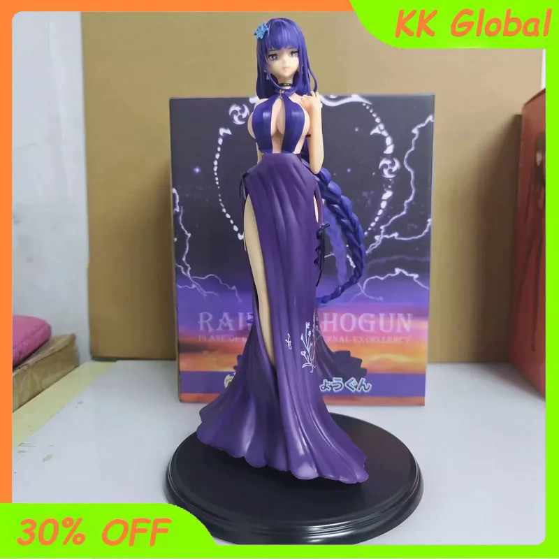 30cm Genshin Impact Game Figure Raiden Shogun Beelzebul Dinner Party Dress Hentai Anime Figures Sexy