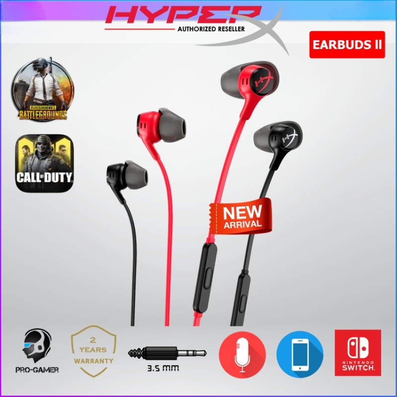 Hyperx CLOUD EARBUDS 2 II IN EAR GAMING HEADPHONE WITH MIC ( 705L8AA - สีแดง / 70N24AA - สีดํา )