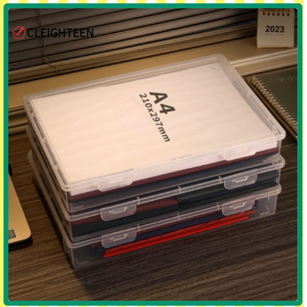 Cleighteen ที่เก็บเอกสาร, ภาชนะใส่แฟ้มใบรับรองพลาสติก, จัดระเบียบรูปร่างสี่เหลี่ยม A4 กล่องจัดระเบียบ