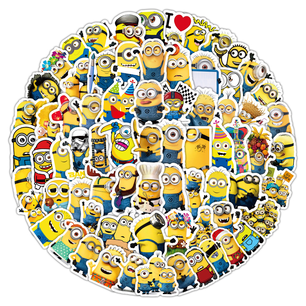 100 ชิ้นน่ารักการ์ตูนอะนิเมะ Minions Graffiti สติกเกอร์สําหรับจักรยานบัญชีมือกล่องดินสอ Decals LanLanStickersWorld
