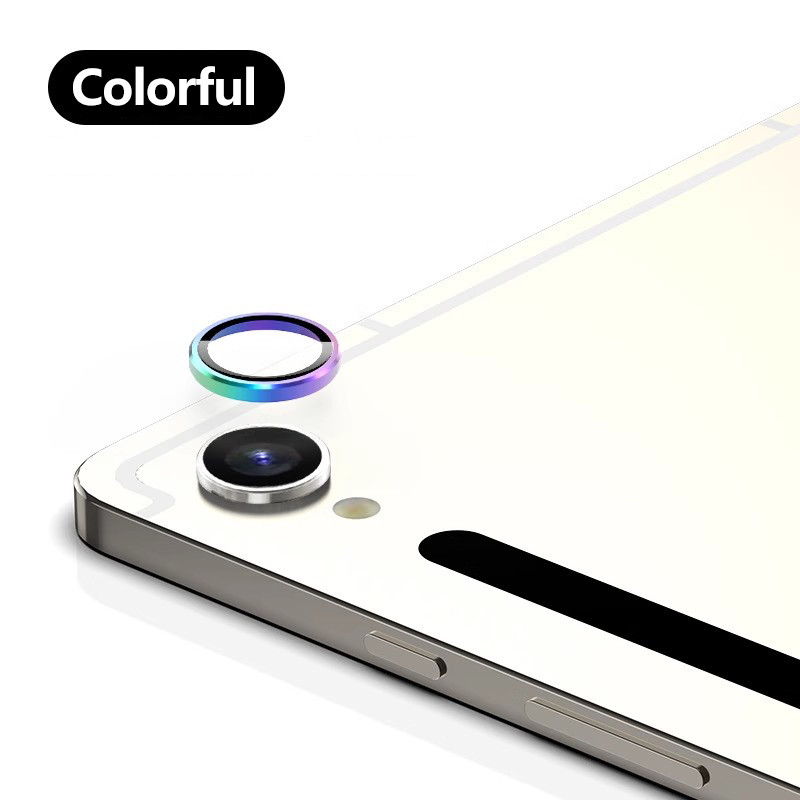 9d กระจกนิรภัย Matal แหวนเลนส์สําหรับ Samsung Galaxy Tab S10 Ultra 14.6 นิ้ว S10 Plus S10+ 12.4 S9 FE Plus S9 A9 Plus 11 นิ้ว Protetcive ฟิล์ม