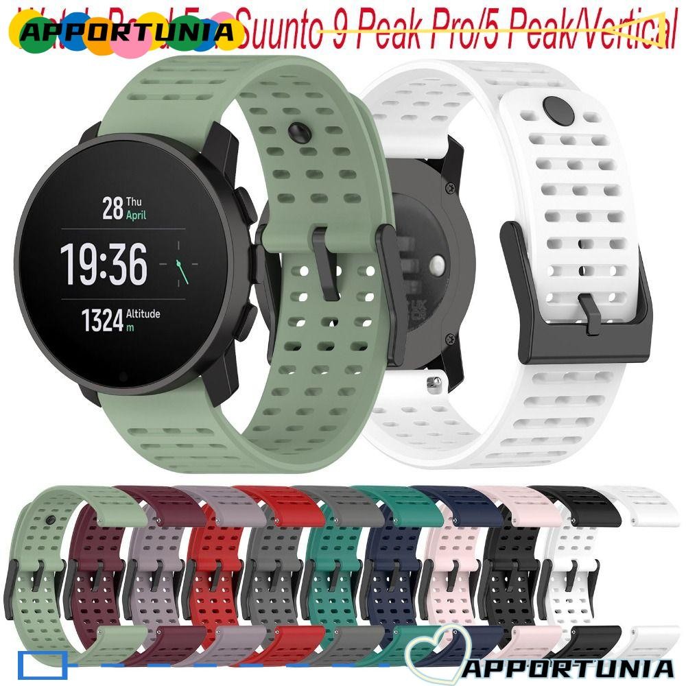 Apportunia สายนาฬิกา, ซิลิโคนเปลี่ยนสายรัดห่วงซิลิโคน, แฟชั่นปรับ Quick Release Watchband สร้อยข้อมือสําหรับ Suunto 9 Peak /5 Peak/แนวตั้ง