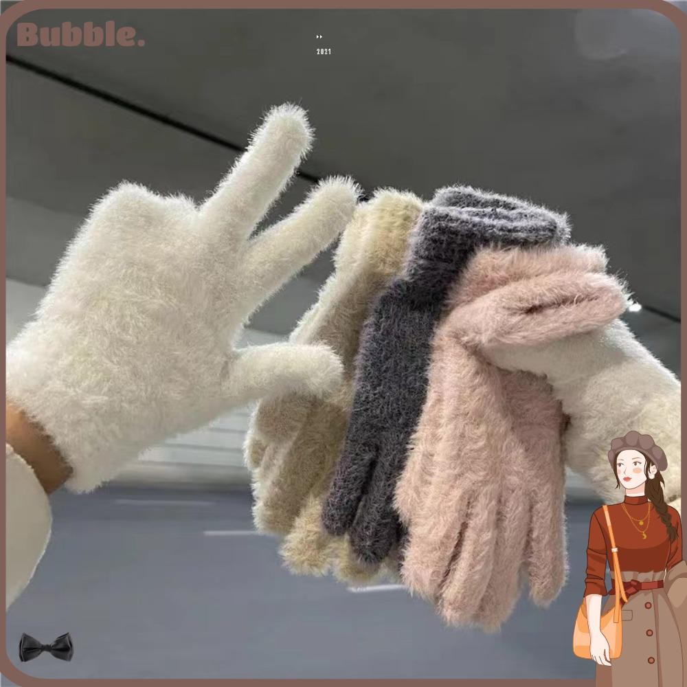 เดือน ถุงมือขนยาว, ถุงมือฤดูหนาวเย็นหนา, แฟชั่นสีทึบ กันลม ระบายอากาศถุงมือห้านิ้วผู้ชายผู้หญิง