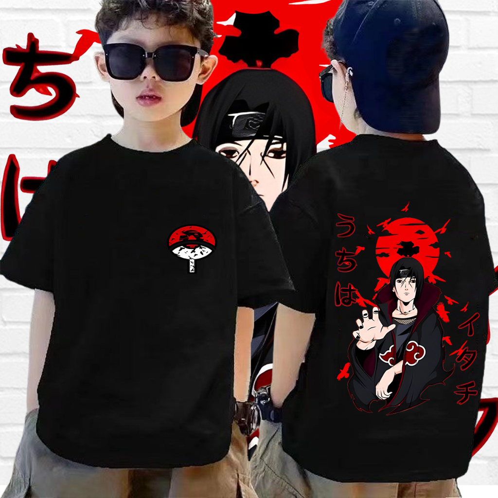 (จัดส่งตลอด 24 ชั่วโมง)เสื้อนารูโตะ Naruto Itachi Uchiha Anime T-Shirt เสื้อยืดเด็กลายการ์ตูนญี่ปุ่น