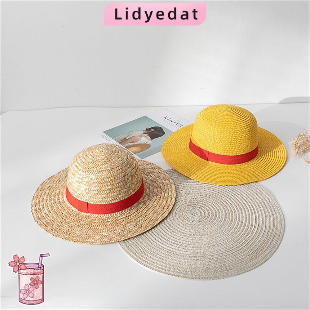 Lidyedat165 Luffy หมวกฟางหมวกฤดูร้อน Big Brim ผู้ชายผู้หญิง 31 ซม.- 35 ซม.ปานามา One Piece