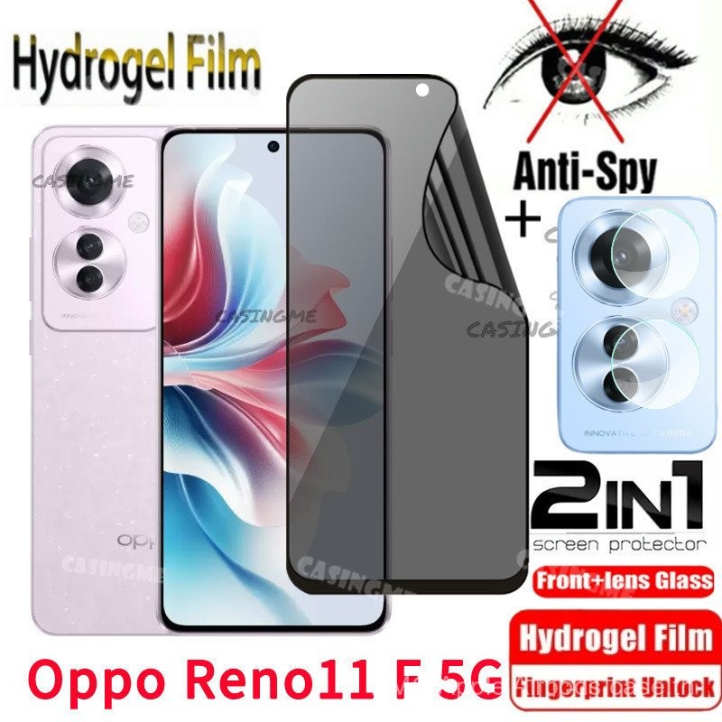 OPPO Reno11 F 5G Soft Privacy hydrogel ฟิล์ม Anti-Spy เต็มรูปแบบป้องกันหน้าจอ Anti Peek ความเป็นส่วนตัวฟิล์มสำหรับ OPPO Reno11F Reno 11F 12 11 F OppoReno11F ด้านหลังกล้องป้องกันฟิล์ม IH