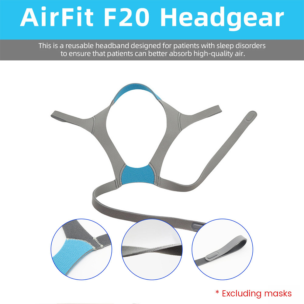 2 แพ็ค AirFit/AirTouch F20 หมวกเปลี่ยนแบบเต็มหน้า, ที่คาดผมหน้ากากแบบปรับได้ 4 สําหรับหน้ากาก CPAP