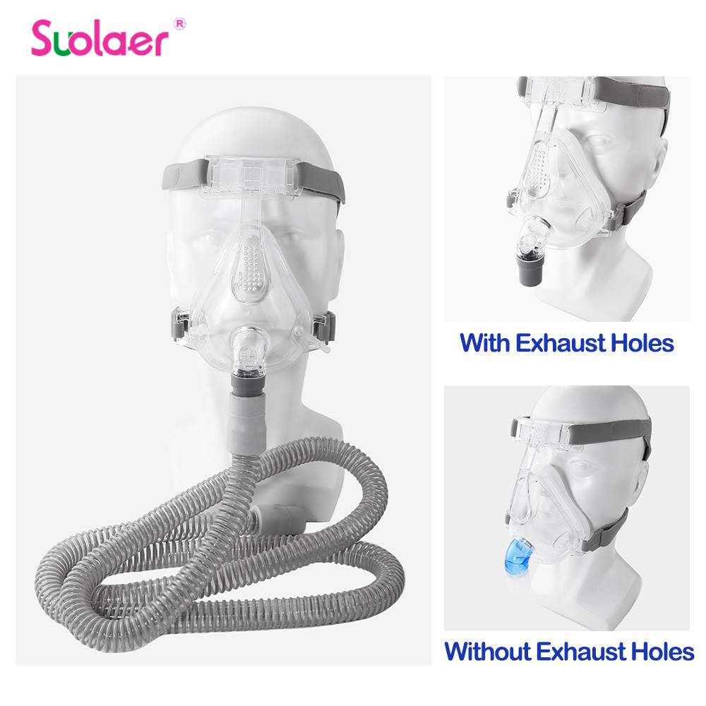 Suolaer Universal Full Face Mask เครื่องช่วยหายใจหน้ากากจมูก Auto BiPAP Anti Snore Sleep Apnea Snoring Mask Set