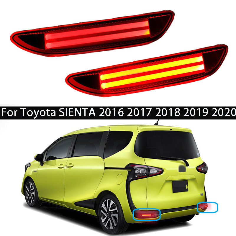 1 ชุดรถ Led ด้านหลังกันชนไฟท้ายสําหรับ Toyota SIENTA 2016 กระพริบไฟเบรคไฟเลี้ยว