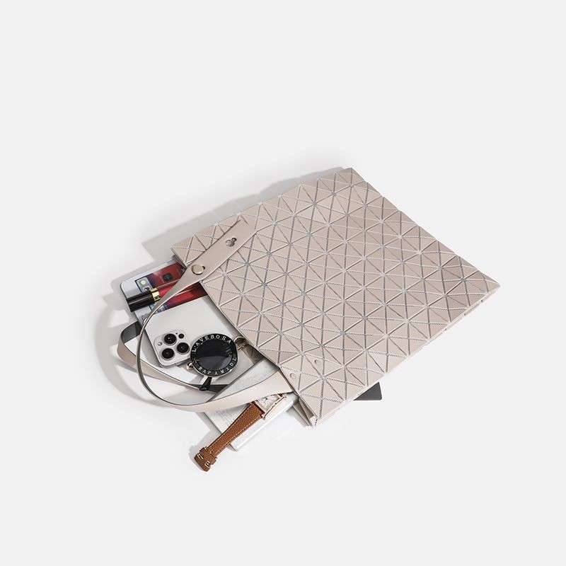 2024 สไตล์ใหม่ 8-Grid One-Shoulder Underarm Bag ผู้หญิงเรขาคณิต Diamond Tote Bag ขนาดใหญ่-ความจุ All-Match