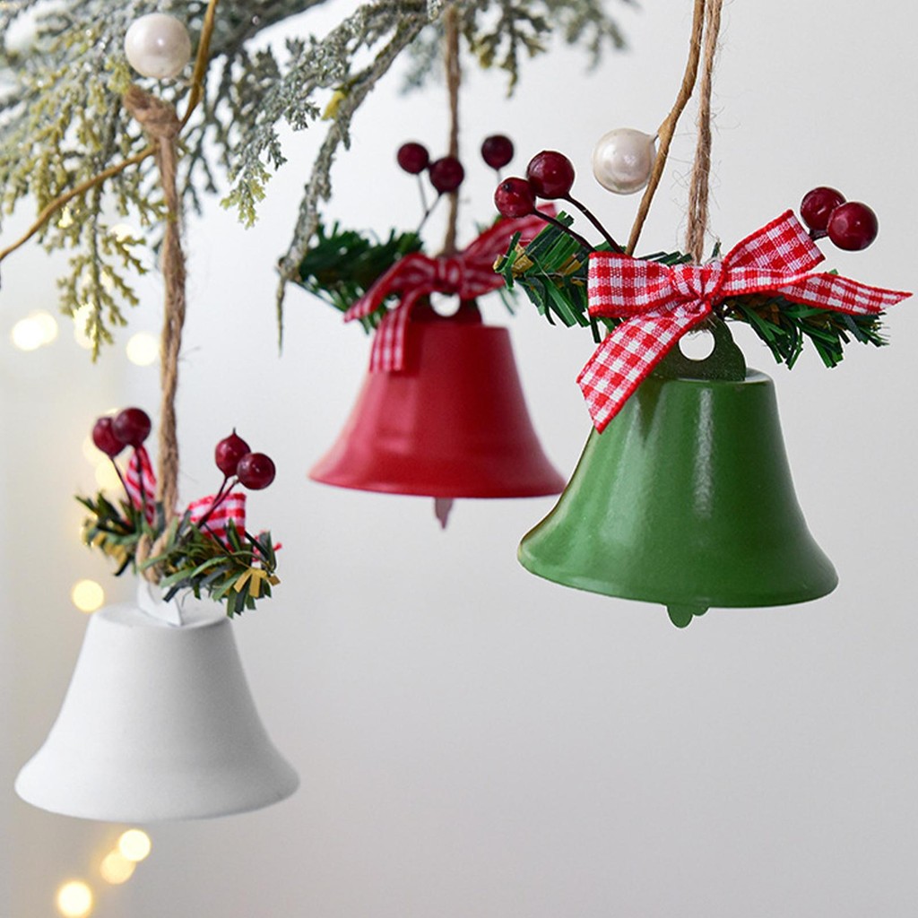 ตกแต่งคริสต์มาส Bells โลหะ Jingle Tree Bells วันหยุด Chic Bells คริสต์มาส Antique Bells คริสต์มาส Bow/Berries unhcxeth